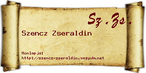 Szencz Zseraldin névjegykártya